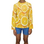 Oranges, Orange, Fruits Kids  Long Sleeve Swimwear