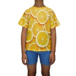 Oranges, Orange, Fruits Kids  Short Sleeve Swimwear