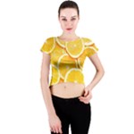 Oranges, Orange, Fruits Crew Neck Crop Top