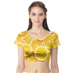 Oranges, Orange, Fruits Short Sleeve Crop Top