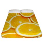 Oranges, Orange, Fruits Fitted Sheet (Queen Size)