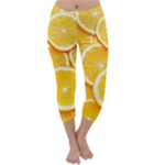 Oranges, Orange, Fruits Capri Winter Leggings 