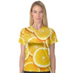 Oranges, Orange, Fruits V-Neck Sport Mesh T-Shirt