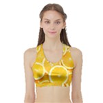 Oranges, Orange, Fruits Sports Bra with Border