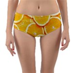 Oranges, Orange, Fruits Reversible Mid-Waist Bikini Bottoms