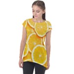 Oranges, Orange, Fruits Cap Sleeve High Low Top