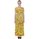 Oranges, Orange, Fruits High Waist Short Sleeve Maxi Dress