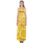 Oranges, Orange, Fruits Empire Waist Maxi Dress