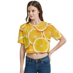 Women s Round Neck Short Sleeve Crop Top 