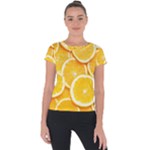 Oranges, Orange, Fruits Short Sleeve Sports Top 