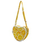 Oranges, Orange, Fruits Heart Shoulder Bag