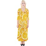 Oranges, Orange, Fruits Quarter Sleeve Wrap Maxi Dress