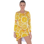 Oranges, Orange, Fruits Asymmetric Cut-Out Shift Dress