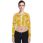 Oranges, Orange, Fruits Long Sleeve Zip Up Bomber Jacket