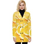 Oranges, Orange, Fruits Button Up Hooded Coat 