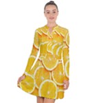 Oranges, Orange, Fruits Long Sleeve Panel Dress