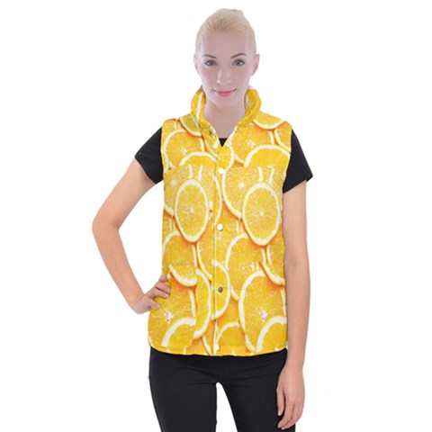 Oranges, Orange, Fruits Women s Button Up Vest from ArtsNow.com