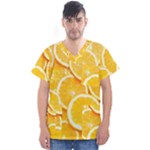 Oranges, Orange, Fruits Men s V-Neck Scrub Top