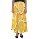 Oranges, Orange, Fruits Flared Maxi Skirt