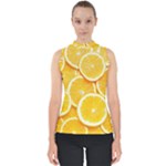 Oranges, Orange, Fruits Mock Neck Shell Top