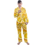 Oranges, Orange, Fruits Men s Long Sleeve Satin Pajamas Set