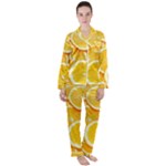 Oranges, Orange, Fruits Women s Long Sleeve Satin Pajamas Set	