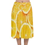 Oranges, Orange, Fruits Velvet Flared Midi Skirt