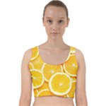 Oranges, Orange, Fruits Velvet Racer Back Crop Top