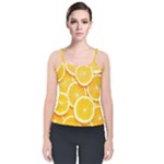 Oranges, Orange, Fruits Velvet Spaghetti Strap Top