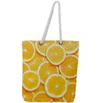 Oranges, Orange, Fruits Full Print Rope Handle Tote (Large)