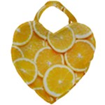 Oranges, Orange, Fruits Giant Heart Shaped Tote