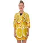 Oranges, Orange, Fruits Half Sleeve Chiffon Kimono