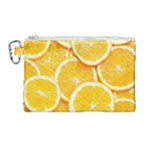 Oranges, Orange, Fruits Canvas Cosmetic Bag (Large)