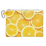 Oranges, Orange, Fruits Canvas Cosmetic Bag (XL)