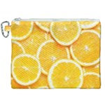 Oranges, Orange, Fruits Canvas Cosmetic Bag (XXL)