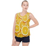 Oranges, Orange, Fruits Bubble Hem Chiffon Tank Top