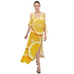 Oranges, Orange, Fruits Maxi Chiffon Cover Up Dress