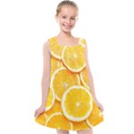 Oranges, Orange, Fruits Kids  Cross Back Dress