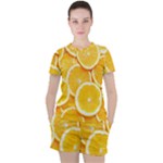 Oranges, Orange, Fruits Women s T-Shirt and Shorts Set