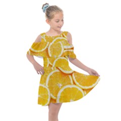 Kids  Shoulder Cutout Chiffon Dress 