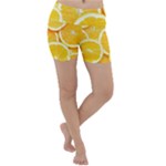 Oranges, Orange, Fruits Lightweight Velour Yoga Shorts