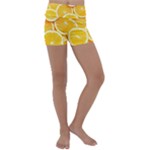 Oranges, Orange, Fruits Kids  Lightweight Velour Yoga Shorts