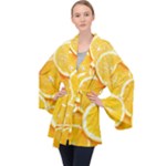 Oranges, Orange, Fruits Long Sleeve Velvet Kimono 