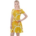 Oranges, Orange, Fruits Cap Sleeve Velour Dress 