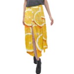 Oranges, Orange, Fruits Velour Split Maxi Skirt