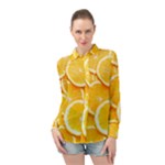 Oranges, Orange, Fruits Long Sleeve Chiffon Shirt