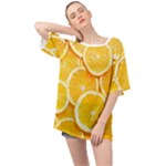 Oranges, Orange, Fruits Oversized Chiffon Top