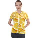 Oranges, Orange, Fruits Short Sleeve Zip Up Jacket