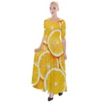 Oranges, Orange, Fruits Half Sleeves Maxi Dress