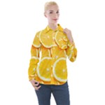 Oranges, Orange, Fruits Women s Long Sleeve Pocket Shirt